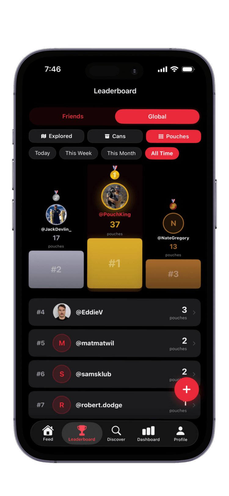 Leaderboard screen