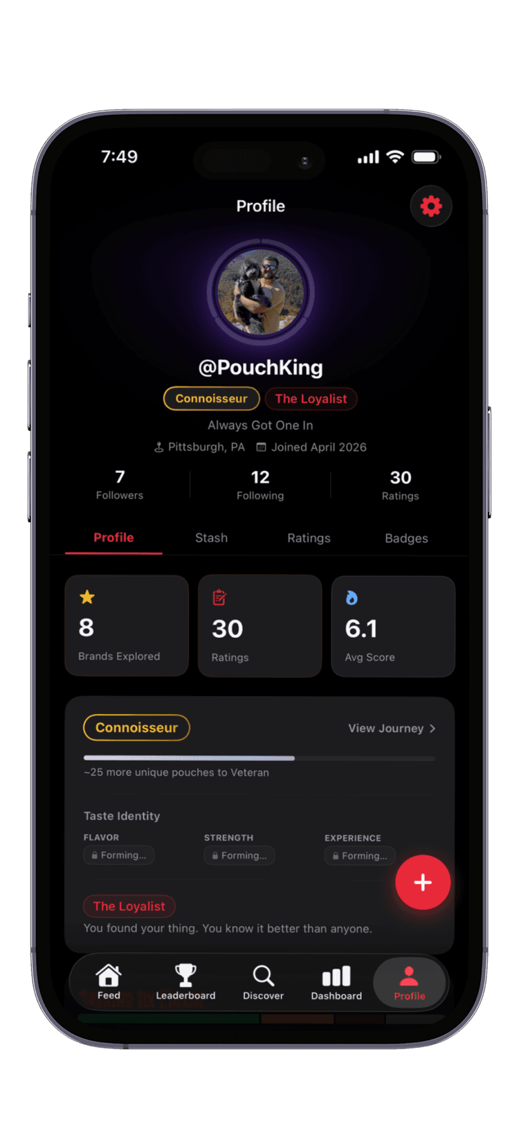 Profile screen